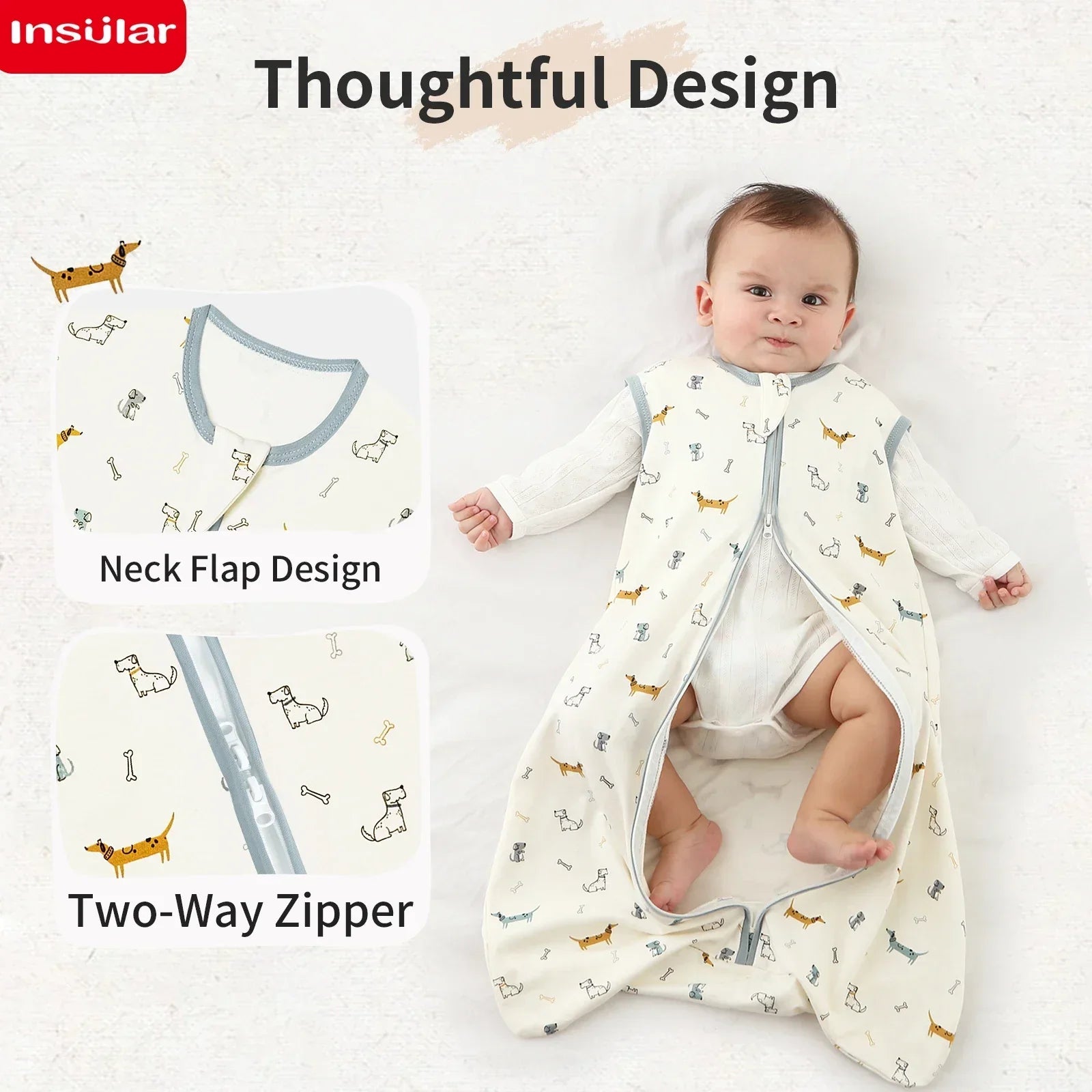 Newborn Sleep Sack: Baby Sleeping Bag 100% Cotton Summer Sleep sack 3-18M