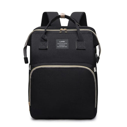 Folding Crib Backpack: Portable Diaper Bag for Moms