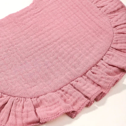 Baby Feeding Bibs - Linen Ruffle Bandana for Newborns