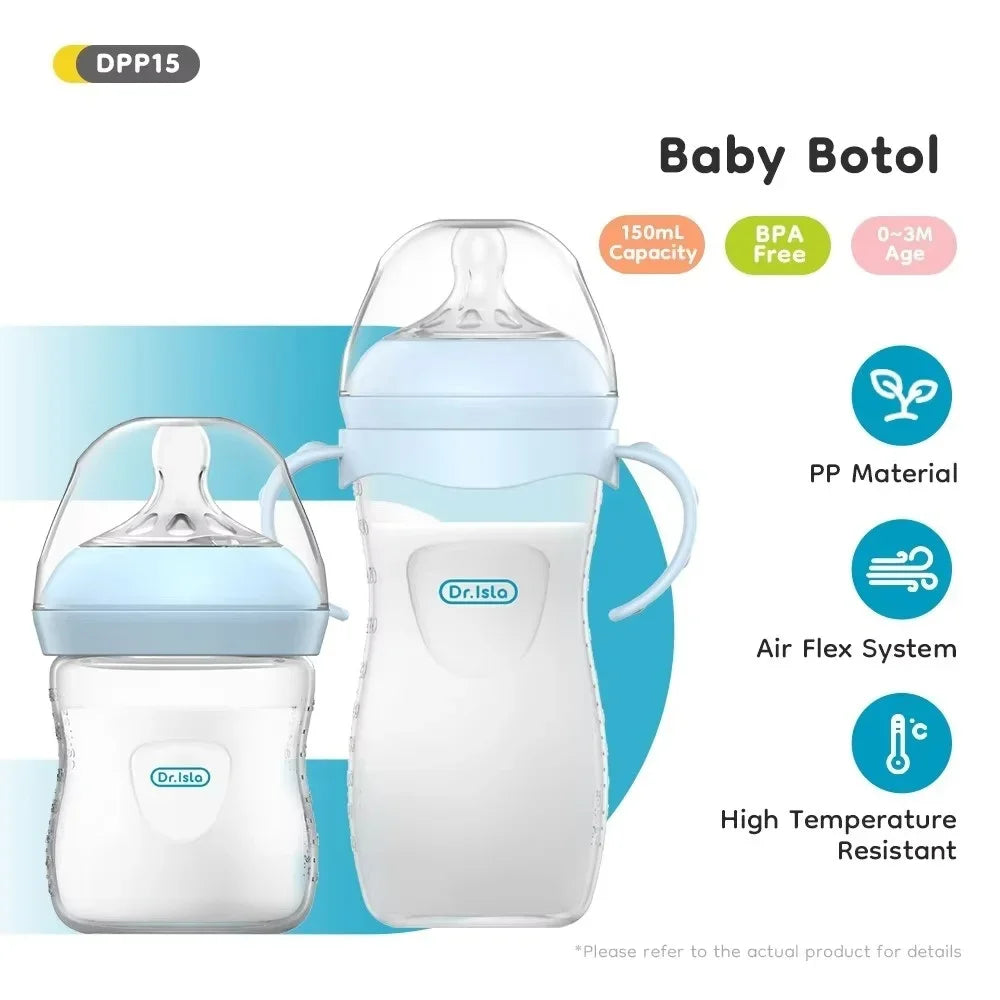Baby PP Bottle 150ML Newborn Baby Bottle with Handle Milk BottleFeeding Baby Bottles Newborn Feeding Supplies BPA-Free