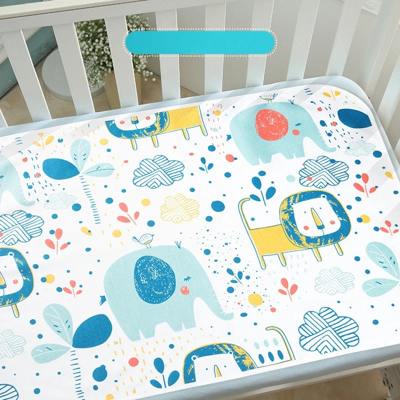 Reusable Diaper Changing Pads for Baby Infant Waterproof Crib Changing Mat Urine Sheet Cotton Diaper Cover Bed Changing Mattress