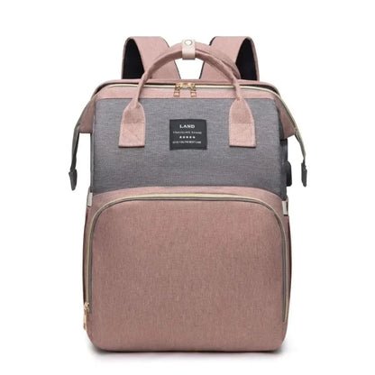 Folding Crib Backpack: Portable Diaper Bag for Moms