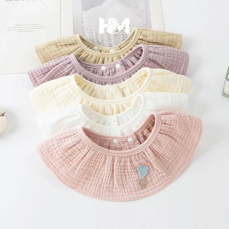 5pcs/set Baby Bibs Cotton Saliva Towel Gauze Summer Thin Feeding Bibs for Newborn Adjustable Girls Scarf Babies Accessories