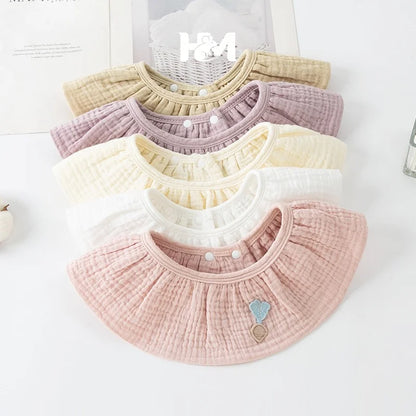 5pcs/set Baby Bibs Cotton Saliva Towel Gauze Summer Thin Feeding Bibs for Newborn Adjustable Girls Scarf Babies Accessories