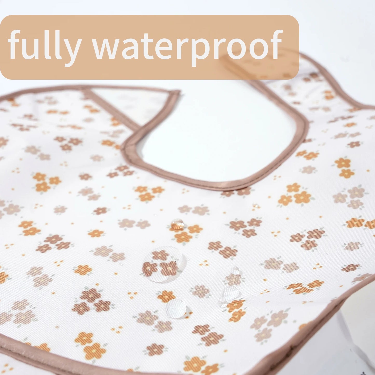 3 Pack Mess Proof Baby Bib with Reversible Pocket, Waterproof Led Weaning Baby Feeding Bibs with Food Catcher