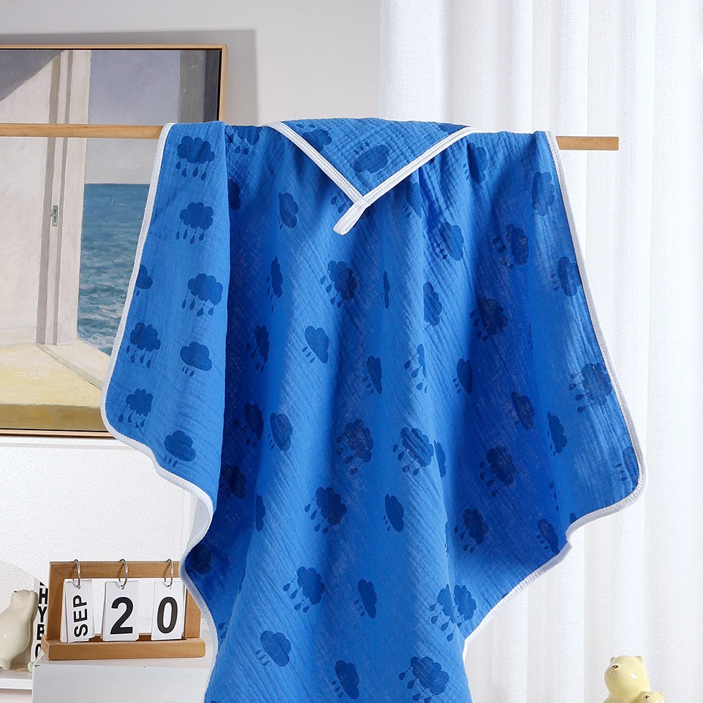 Cotton Hooded Baby Towel - Soft, Absorbent & Reusable