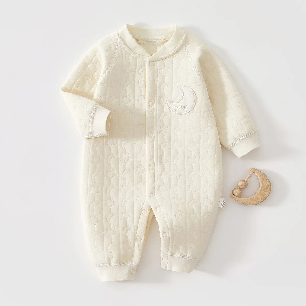 AYNIGIELL Baby Jumpsuit Autumn and Winter Pure Cotton Warm Newborn Inner Clothes for Boys and Girls Baby Pajamas 0-18 Moths
