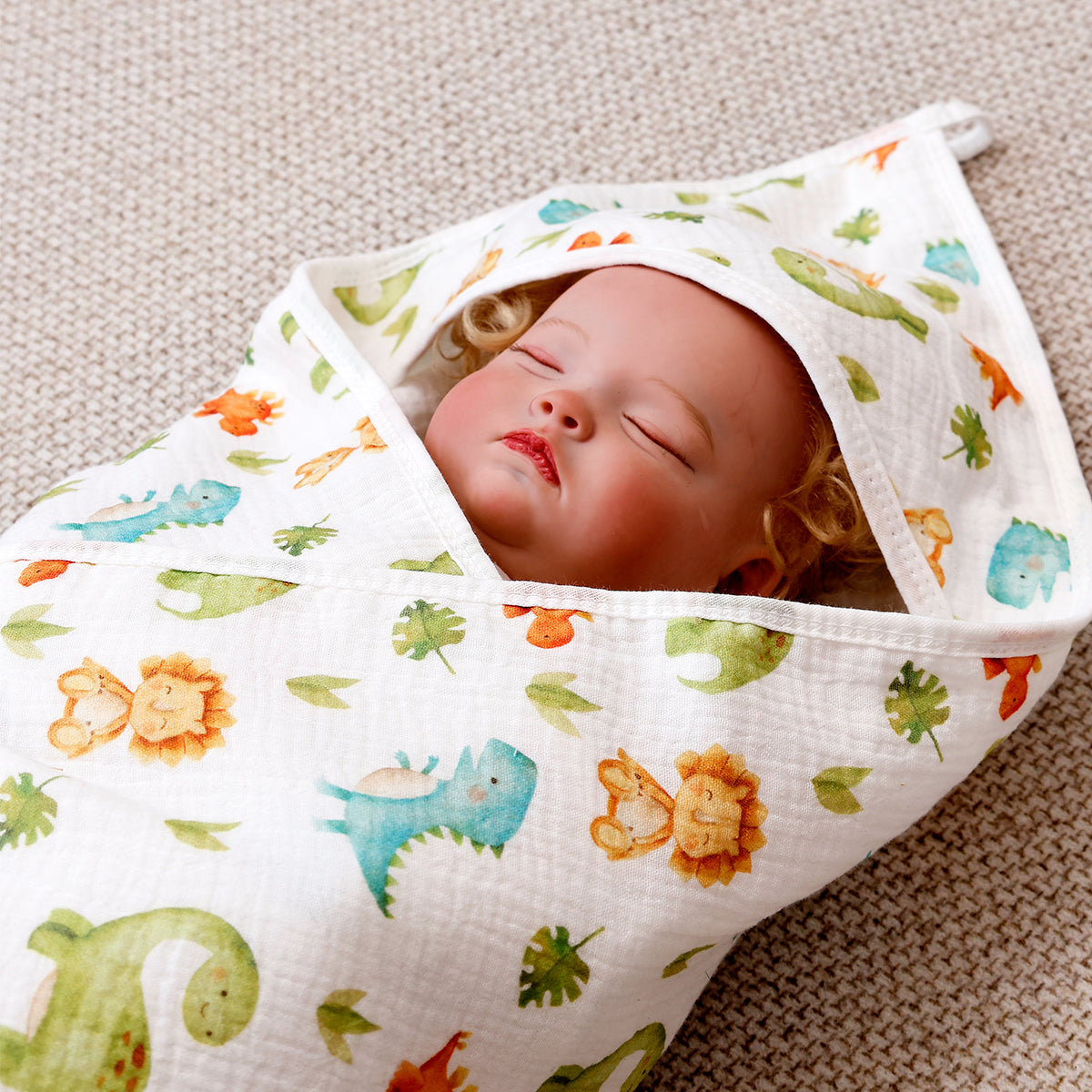 Cotton Hooded Baby Towel - Soft, Absorbent & Reusable
