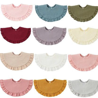 Baby Burp Cloths Lace Bibs - Soft Cotton Adjustable 2pcs