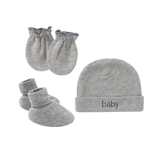 Baby Mittens: Newborn Cotton Hats Mittens Socks Set - Unisex 0-12 Months
