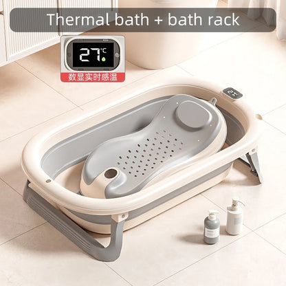 Baby Bath Tub - Digital Temp Large, Portable & Foldable