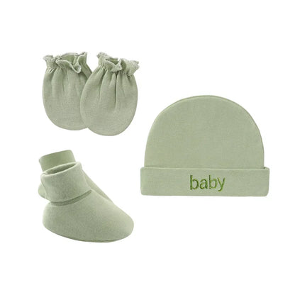 Baby Mittens: Newborn Cotton Hats Mittens Socks Set - Unisex 0-12 Months
