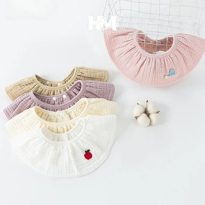 5pcs/set Baby Bibs Cotton Saliva Towel Gauze Summer Thin Feeding Bibs for Newborn Adjustable Girls Scarf Babies Accessories