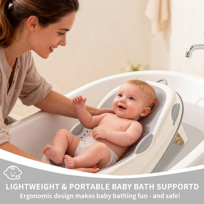 Baby Bath Support Seat, Ergonomic Infant Bath Lounger, Non-Slip Bath Mat for Infants, Baby Bathing Support, Bath Frame