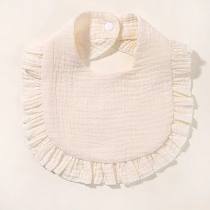 Baby Feeding Bibs - Linen Ruffle Bandana for Newborns