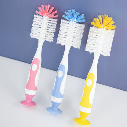 Nylon Baby Bottle & Cup Cleaning Brush Set with Suction Stand