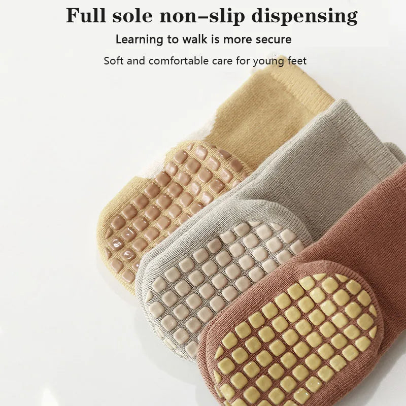 3 Pairs/Lot Baby Floor Socks Winter Thick Warm Kids Tube Sock Indoor Non-Slip Glue Toddler Socks For Boys And Girls