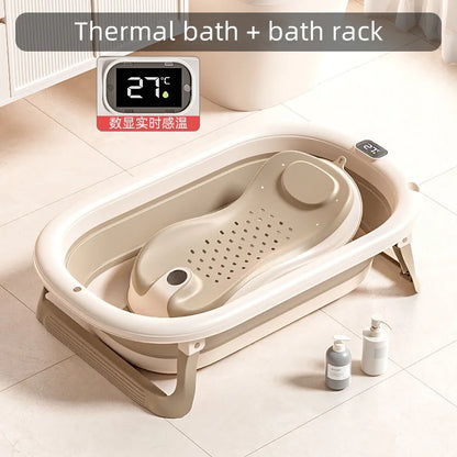 Baby Bath Tub - Digital Temp Large, Portable & Foldable
