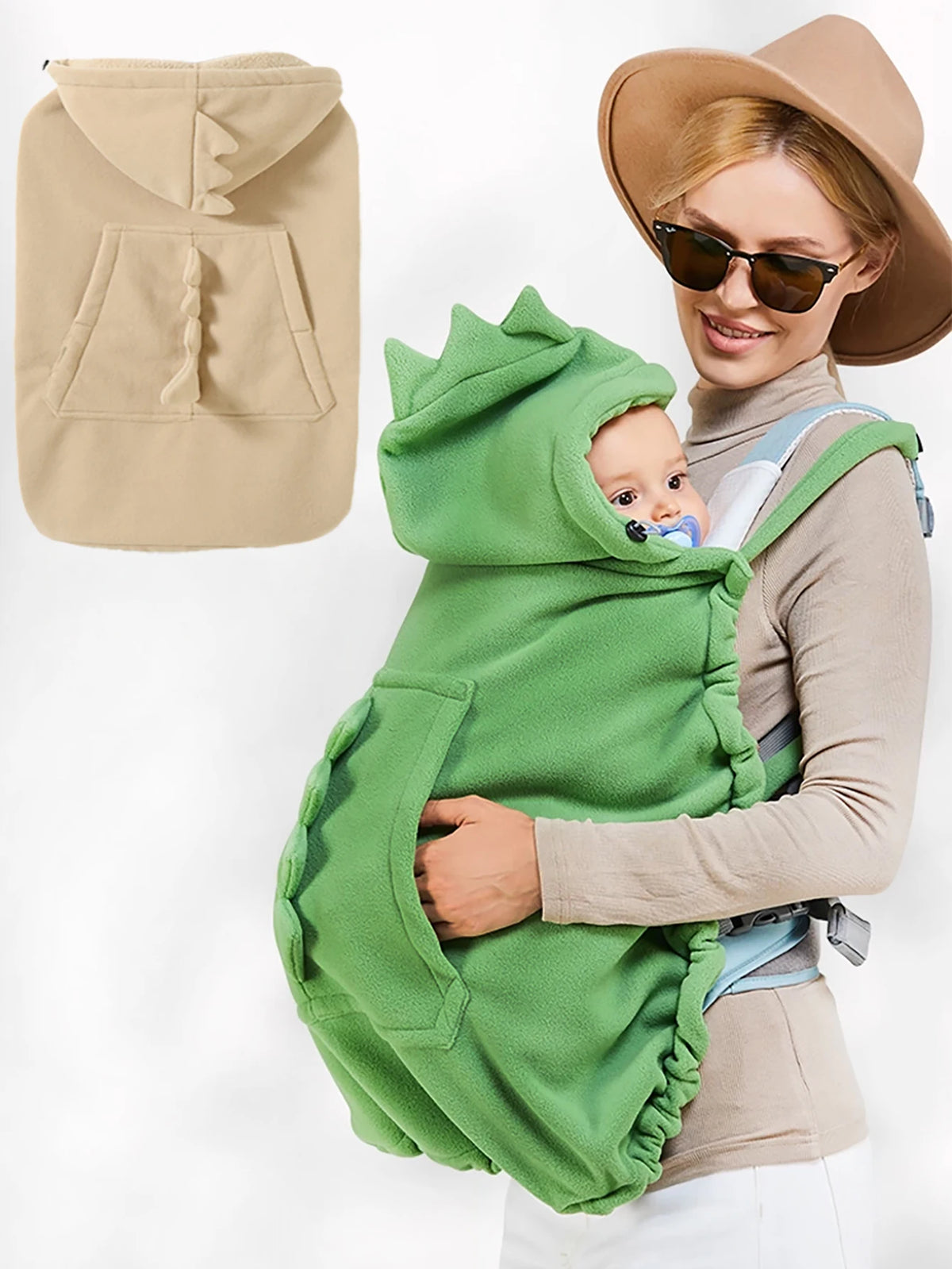1Pc Infant Carrier Waist Stool Windshield Quilt, Suitable for Various Occasions, Pure Color Dinosaur Cloak, Super Soft and Comfortable Baby Windshield Blanket, Multifunctional Front Hug Windproof Cloak Stroller Blanket, Perfect Baby Shower Gift for Babies