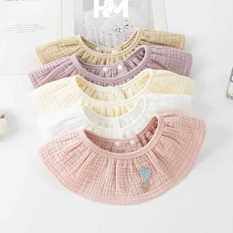5pcs/set Baby Bibs Cotton Saliva Towel Gauze Summer Thin Feeding Bibs for Newborn Adjustable Girls Scarf Babies Accessories