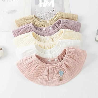 5pcs/set Baby Bibs Cotton Saliva Towel Gauze Summer Thin Feeding Bibs for Newborn Adjustable Girls Scarf Babies Accessories