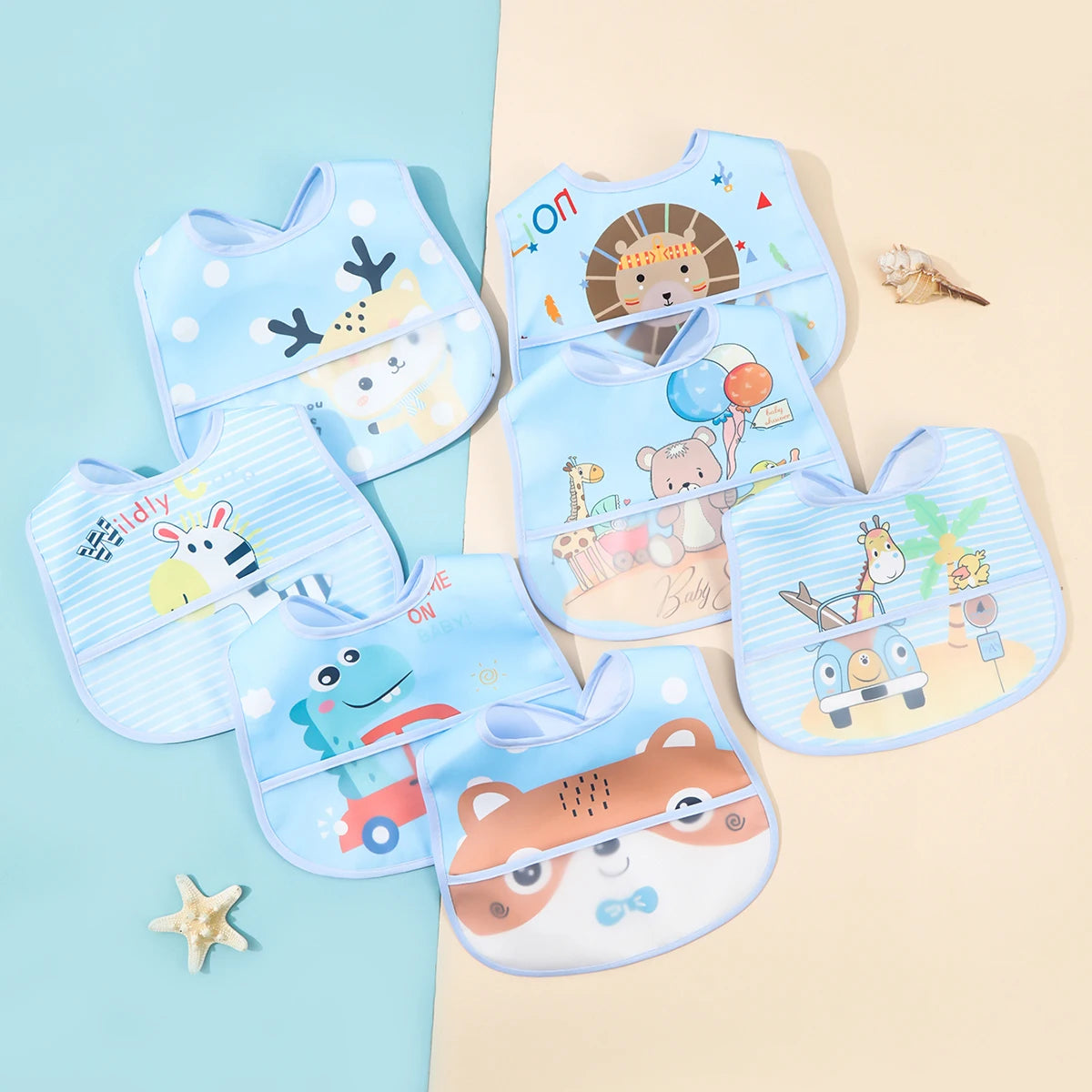 Baby Bibs: Cartoon Bibs Waterproof Bandanas for Newborns
