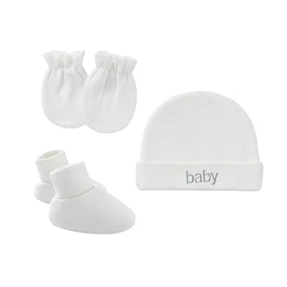 Baby Mittens: Newborn Cotton Hats Mittens Socks Set - Unisex 0-12 Months