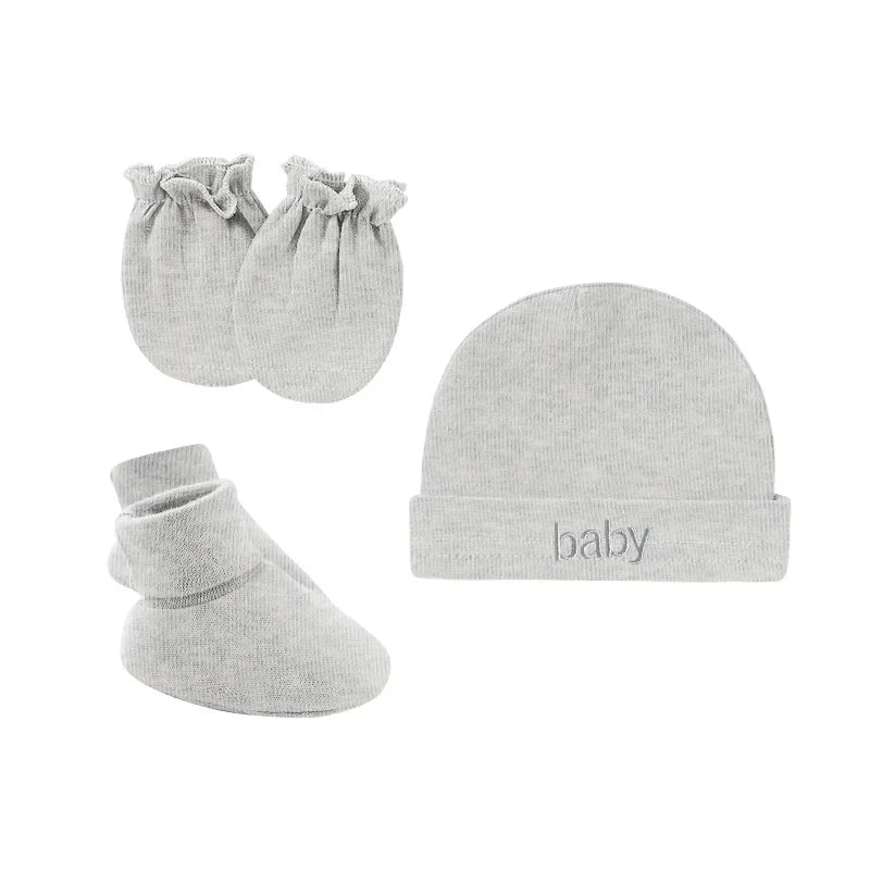Baby Mittens: Newborn Cotton Hats Mittens Socks Set - Unisex 0-12 Months