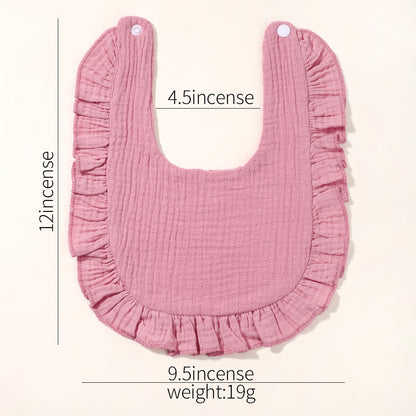 Baby Feeding Bibs - Linen Ruffle Bandana for Newborns