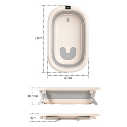 Baby Bath Tub - Digital Temp Large, Portable & Foldable