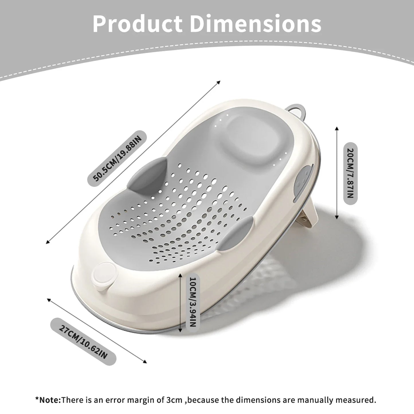 Baby Bath Support Seat, Ergonomic Infant Bath Lounger, Non-Slip Bath Mat for Infants, Baby Bathing Support, Bath Frame