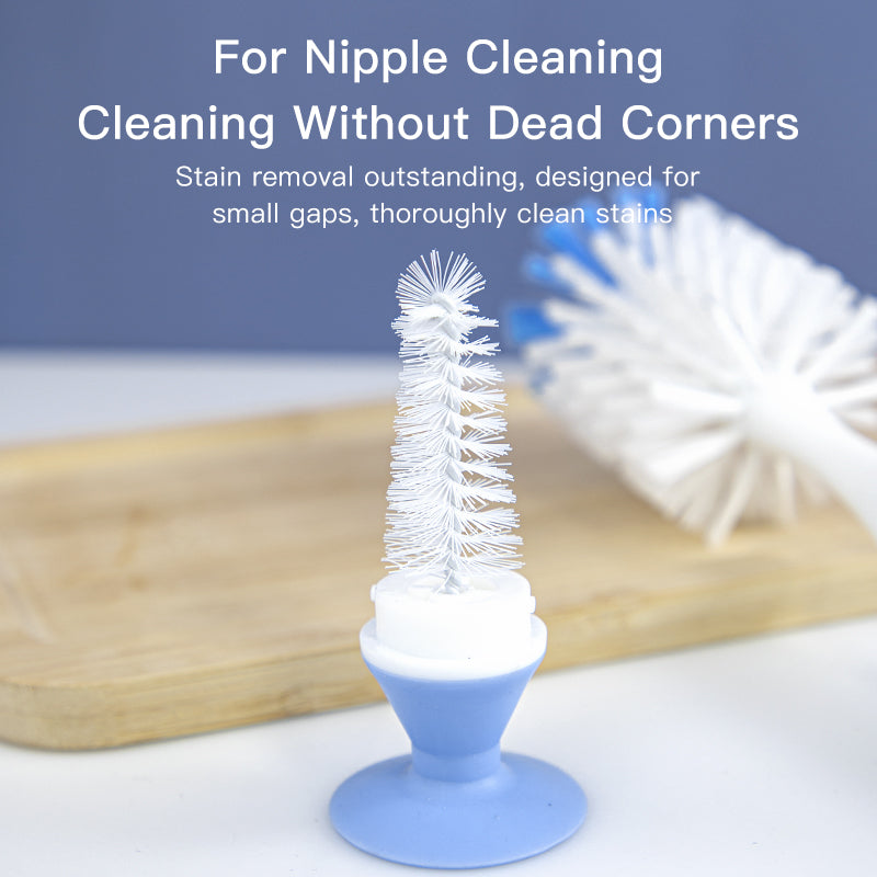 Nylon Baby Bottle & Cup Cleaning Brush Set with Suction Stand