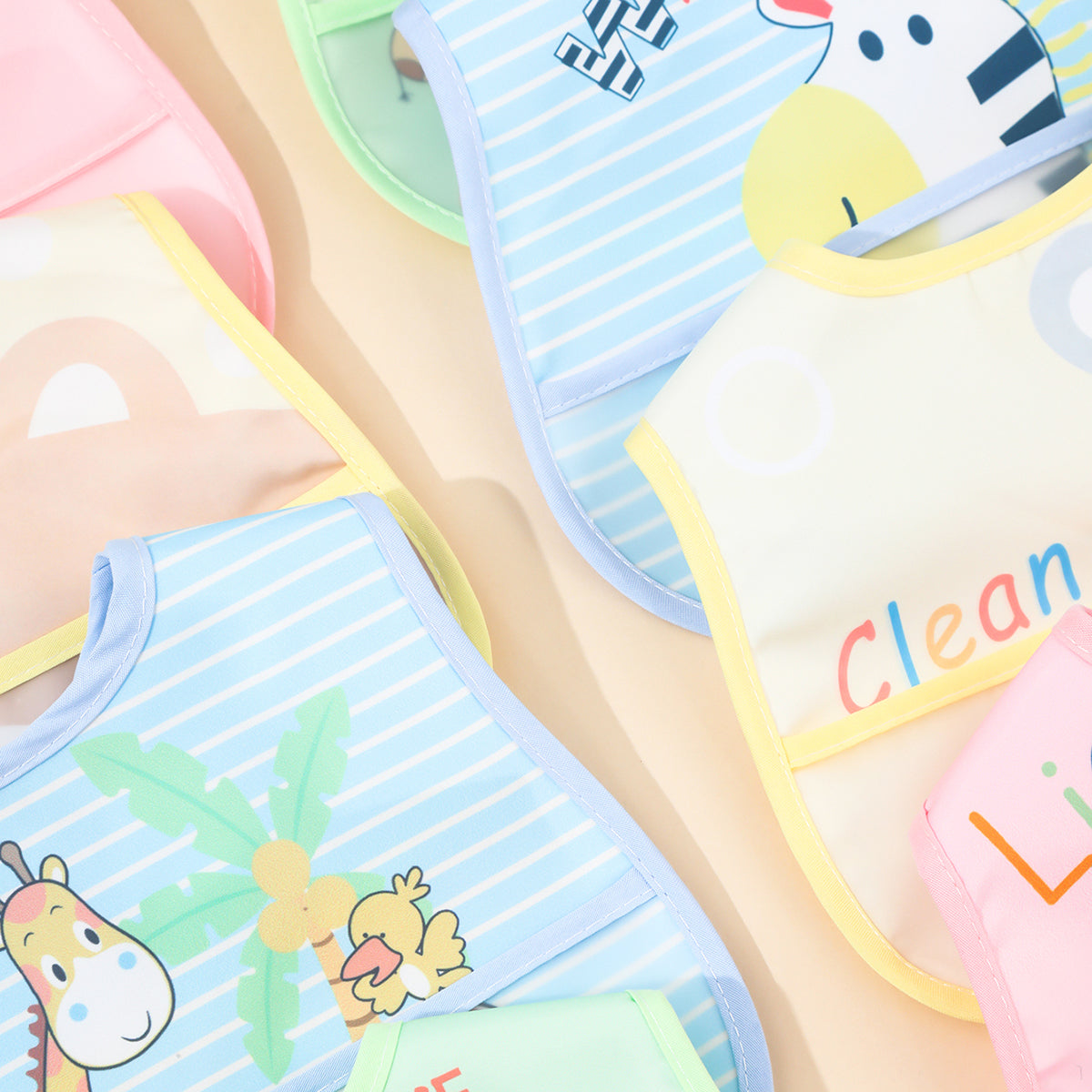 Baby Bibs: Cartoon Bibs Waterproof Bandanas for Newborns