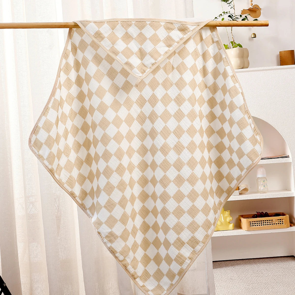 Cotton Hooded Baby Towel - Soft, Absorbent & Reusable