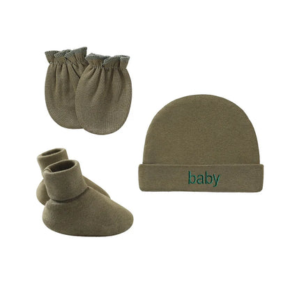 Baby Mittens: Newborn Cotton Hats Mittens Socks Set - Unisex 0-12 Months