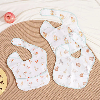 Waterproof Baby Bibs 3-Pack: Mess-Proof & Reversible Pocket