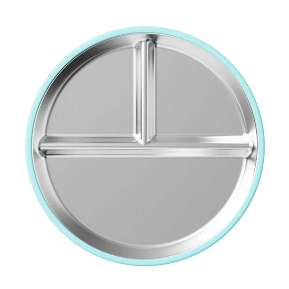 Plate: 304 Stainless Steel Kids Plates - Suction for Highchair Meals