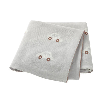 Baby Blankets Newborn Cartoon Swaddle Wrap Monthly Blankets 100%Cotton Knitted Toddler Infant Outdoor Playing Clip Mats 100*80cm