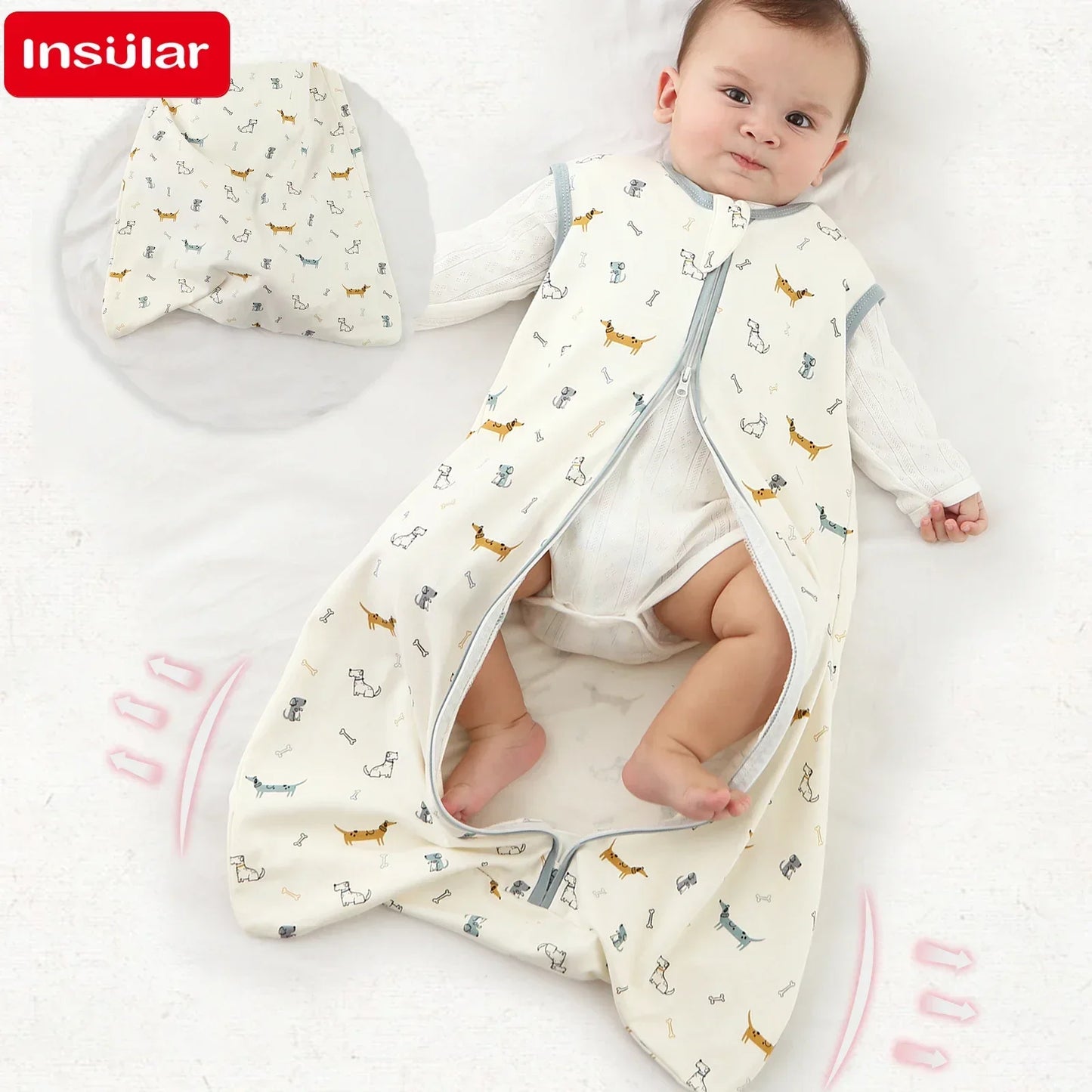 Newborn Sleep Sack: Baby Sleeping Bag 100% Cotton Summer Sleep sack 3-18M