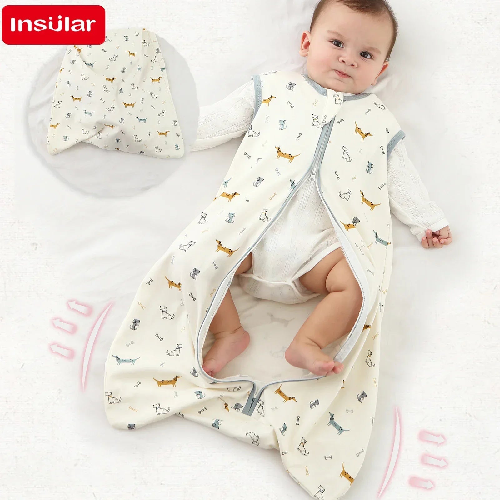 Newborn Sleep Sack: Baby Sleeping Bag 100% Cotton Summer Sleep sack 3-18M