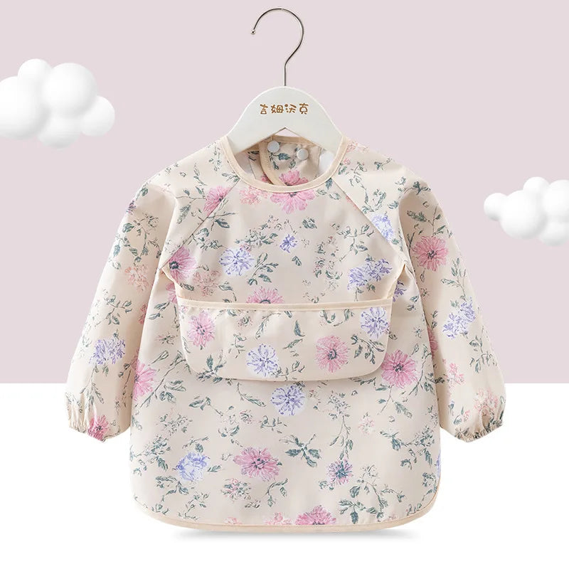 Bib: Waterproof Toddler Bib with Sleeves & Pocket