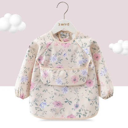 Bib: Waterproof Toddler Bib with Sleeves & Pocket